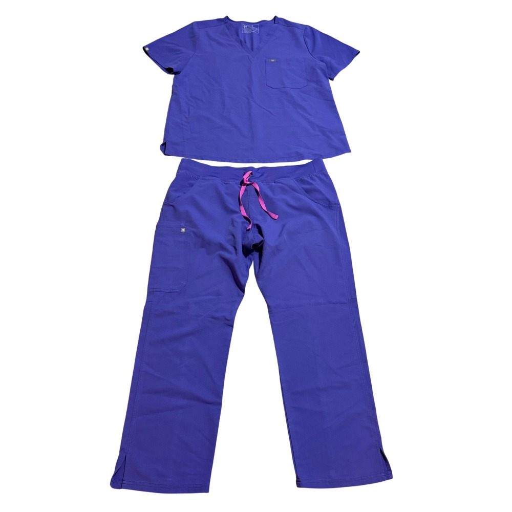 FIGS Technical Collection Purple Scrub Set Catarina Top Cargo Pants XXL Nurse